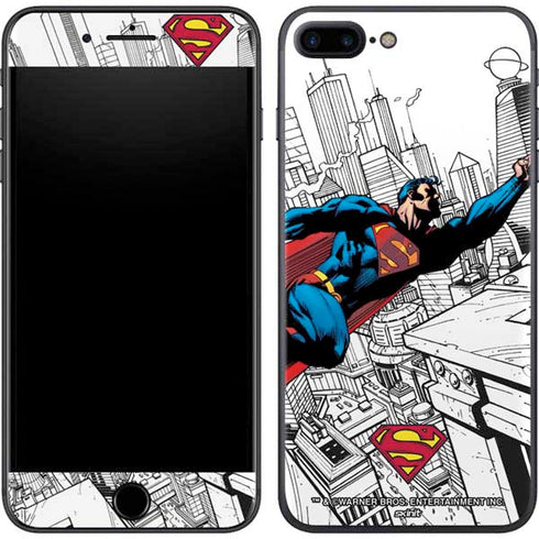 DC Comics Superman Flying Over City Pose iPhone 8 Plus Skin